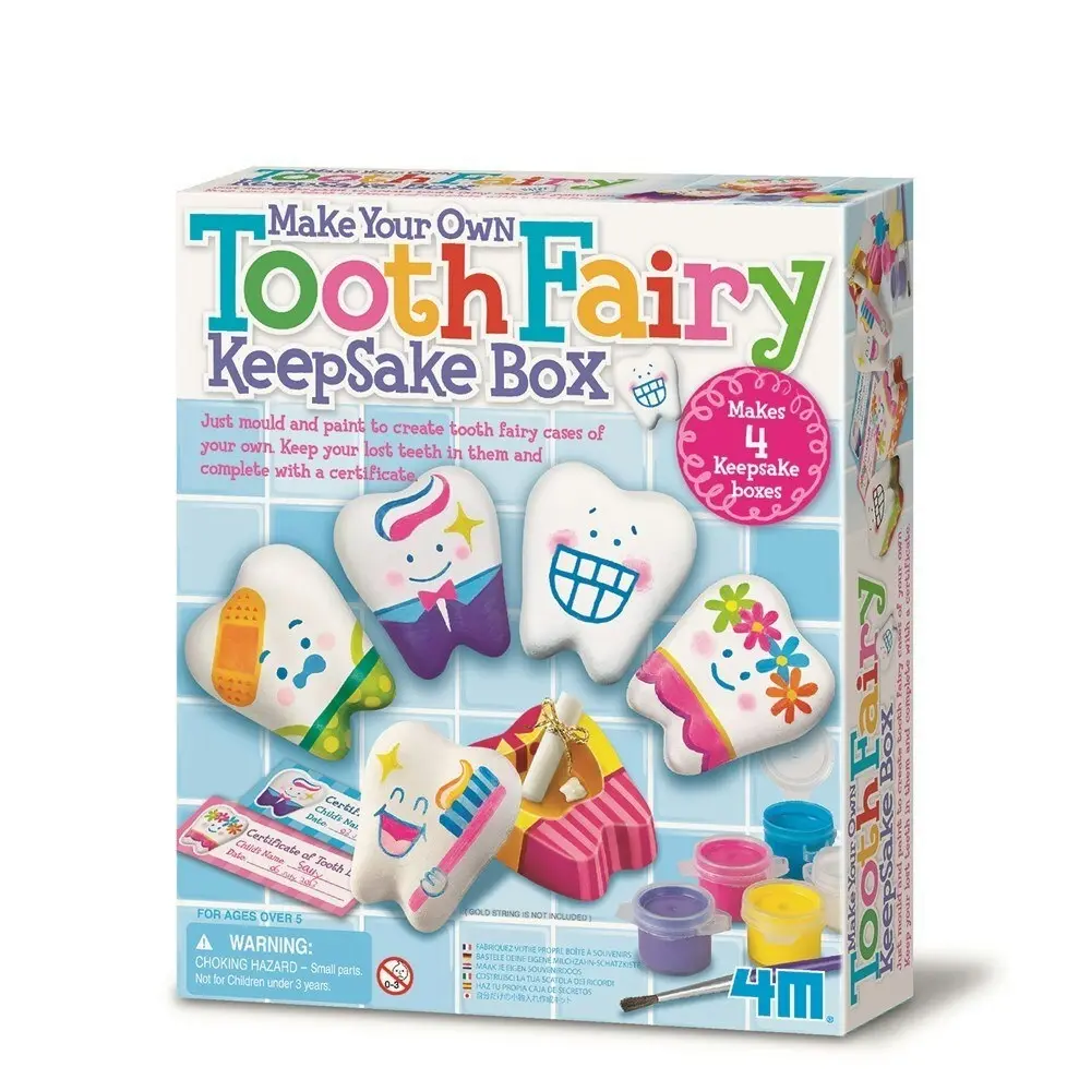 4M Creative Craft Make Your Own Tooth Fairy Keepsake Box Paint Kids/Children 5y+ - Hobbies