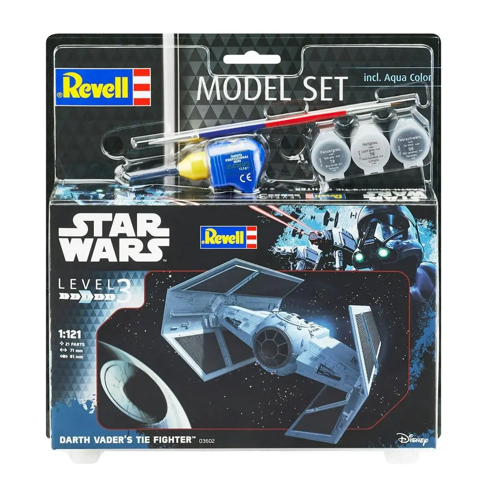 Revell Model Set 1:121 Star Wars Darth Vader's 8cm Tie Fighter Level 3 Toy 10y+ - Hobbies