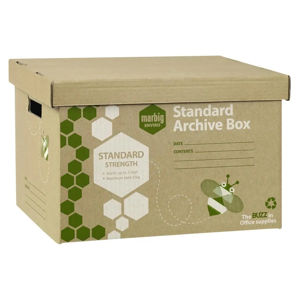 5pc Marbig Standard Document/Binder Filing Archive/Storage Organiser Box - Office