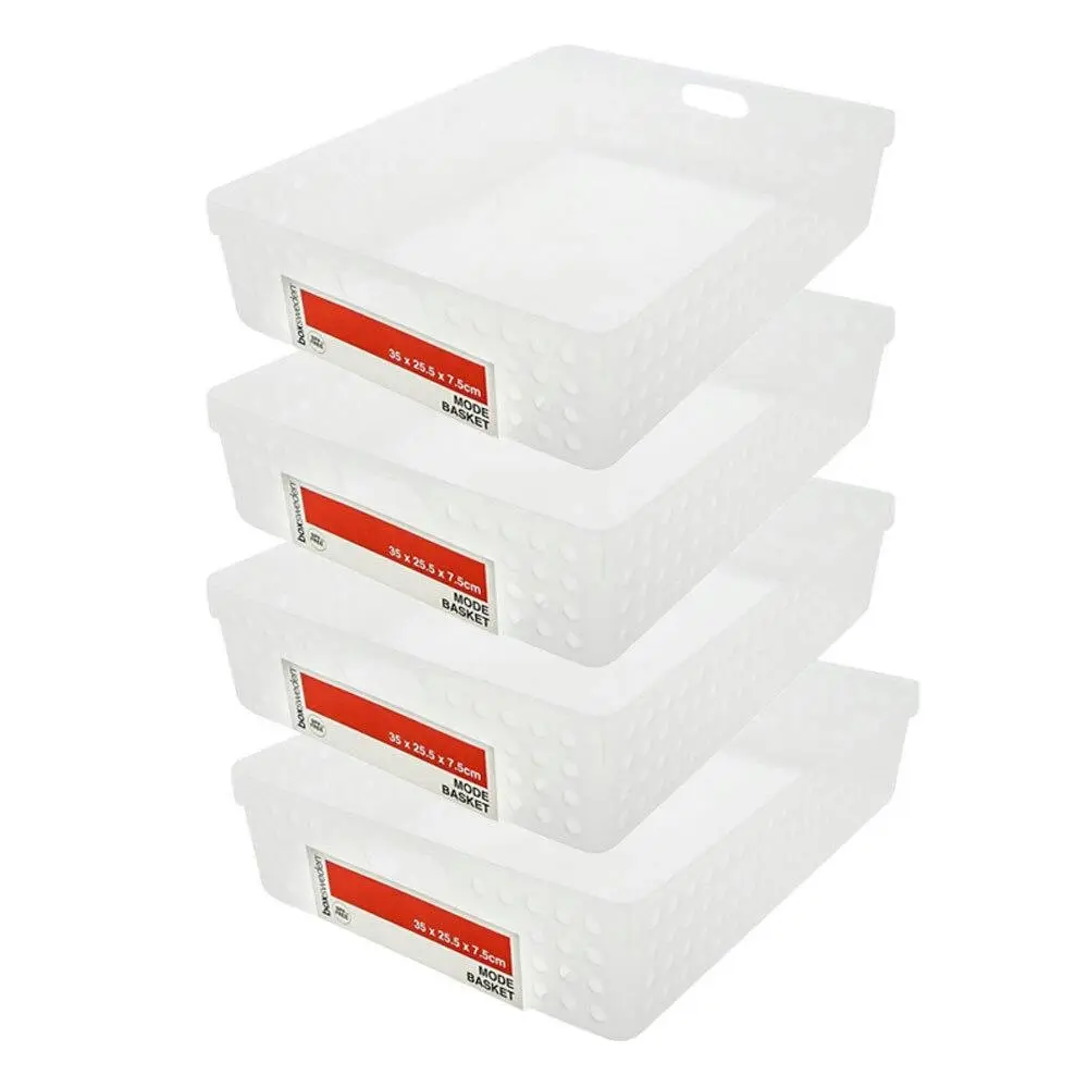 4PK Boxsweden Mode Basket 35cm w/ Handle Cleaning Storage Organiser Container - Home & Garden