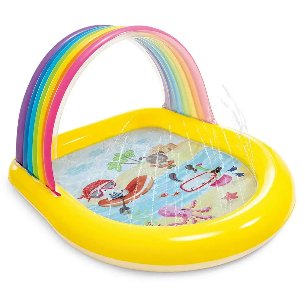 Intex 147x130cm Outdoor/Patio Rainbow Arch Spray Inflatable Baby/Kids Pool 2y+ - Home & Garden