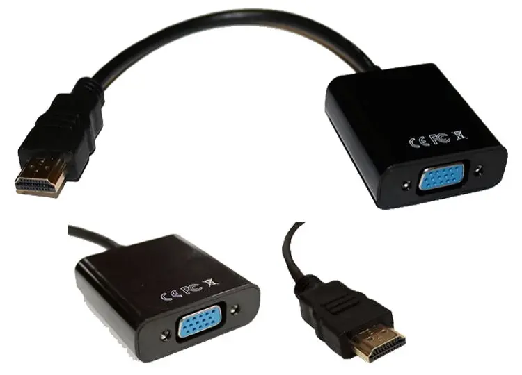 TODO Hdmi To Vga Converter Cable 1080P + 3.5Mm Stereo Audio Digital Analog Conversion - Electronics