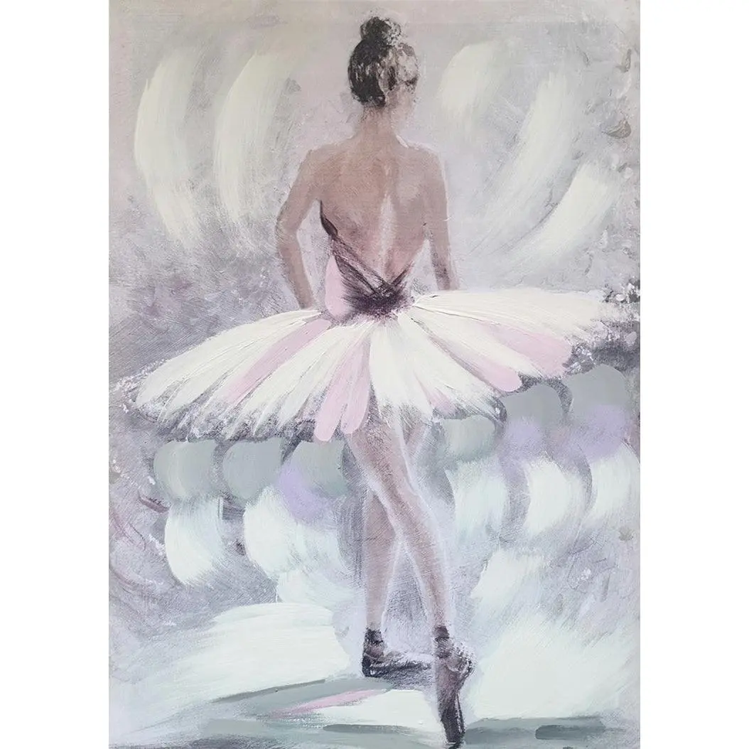 Pink Ballerina Hand Painting Picture - Home & Garden