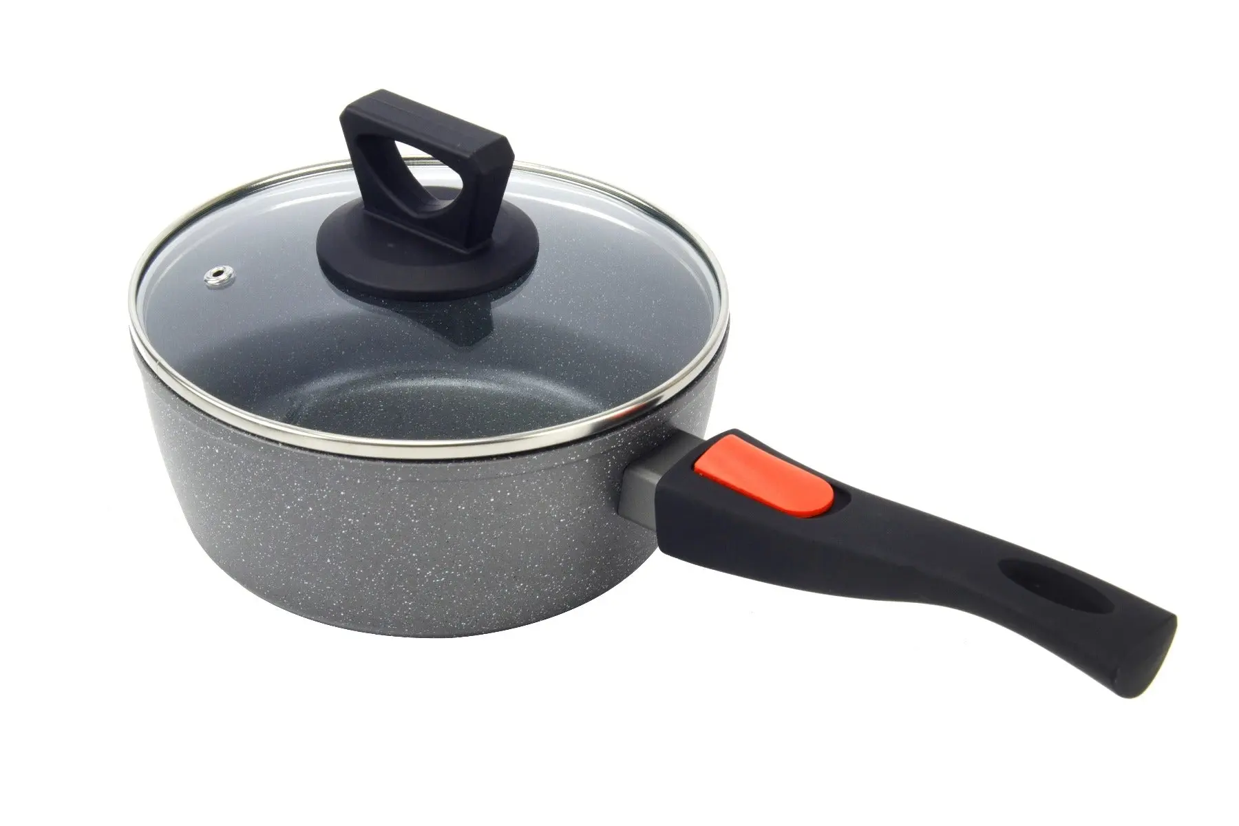 Non Stick Induction Safe Saucepan with Detachable Handle and Lid 18cm - Home & Garden