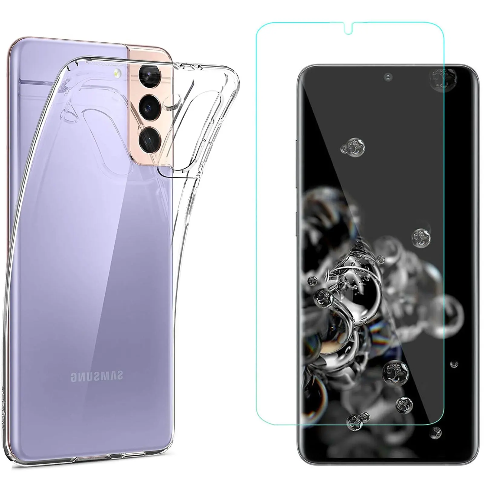 For Samsung Galaxy S22+ Plus Clear Case Cover Back and Soft Screen Protector - Electronics