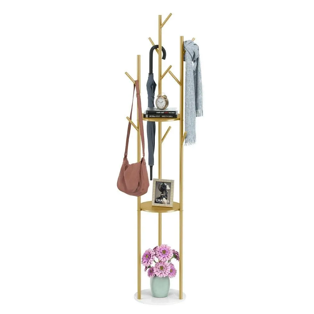 Nine-Hook Gold Frame Coat Rack
