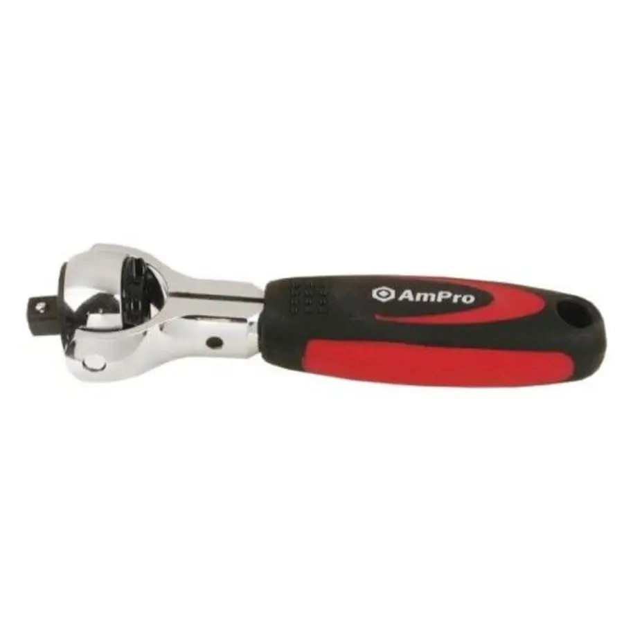 Ampro T29790 1/4in Drive Spinner Stubby Chrome Steel Ratchet/Socket Spanner Tool - Hardware