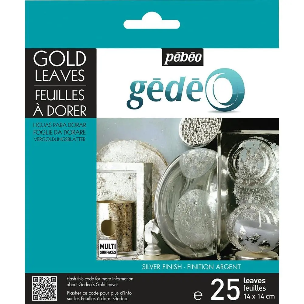 25pc Pebeo Gedeo Gilding Leaves Silver Art And Craft Scapbook Painting Set - Hobbies