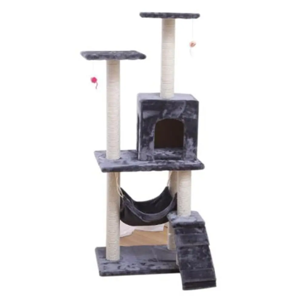 Salesbay 3 Tier Pet Play House Cat Tree Hammock Toy Scratcher Scratchpost Scratching Post Tower - Pets