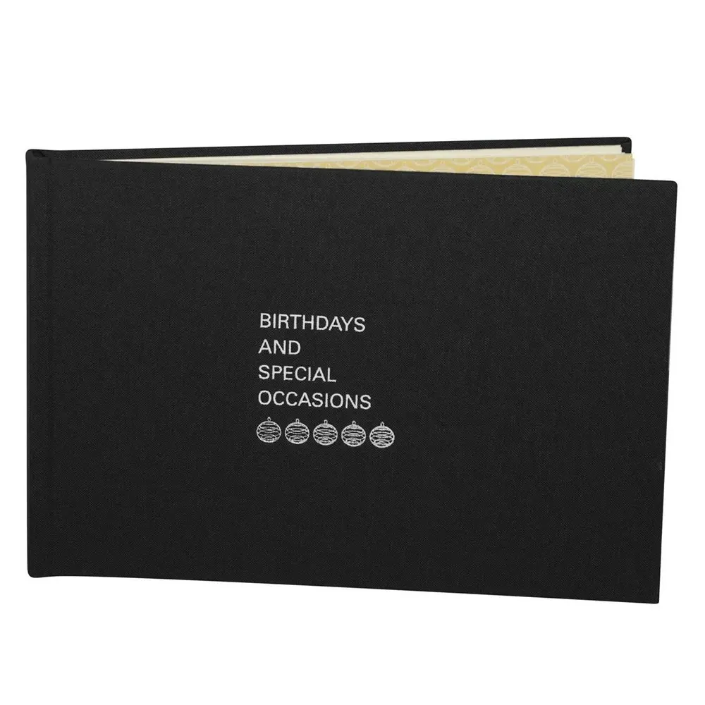 Lantern Studios Hardcover Birthday Book Writing Message Notes Landscape Black - Office