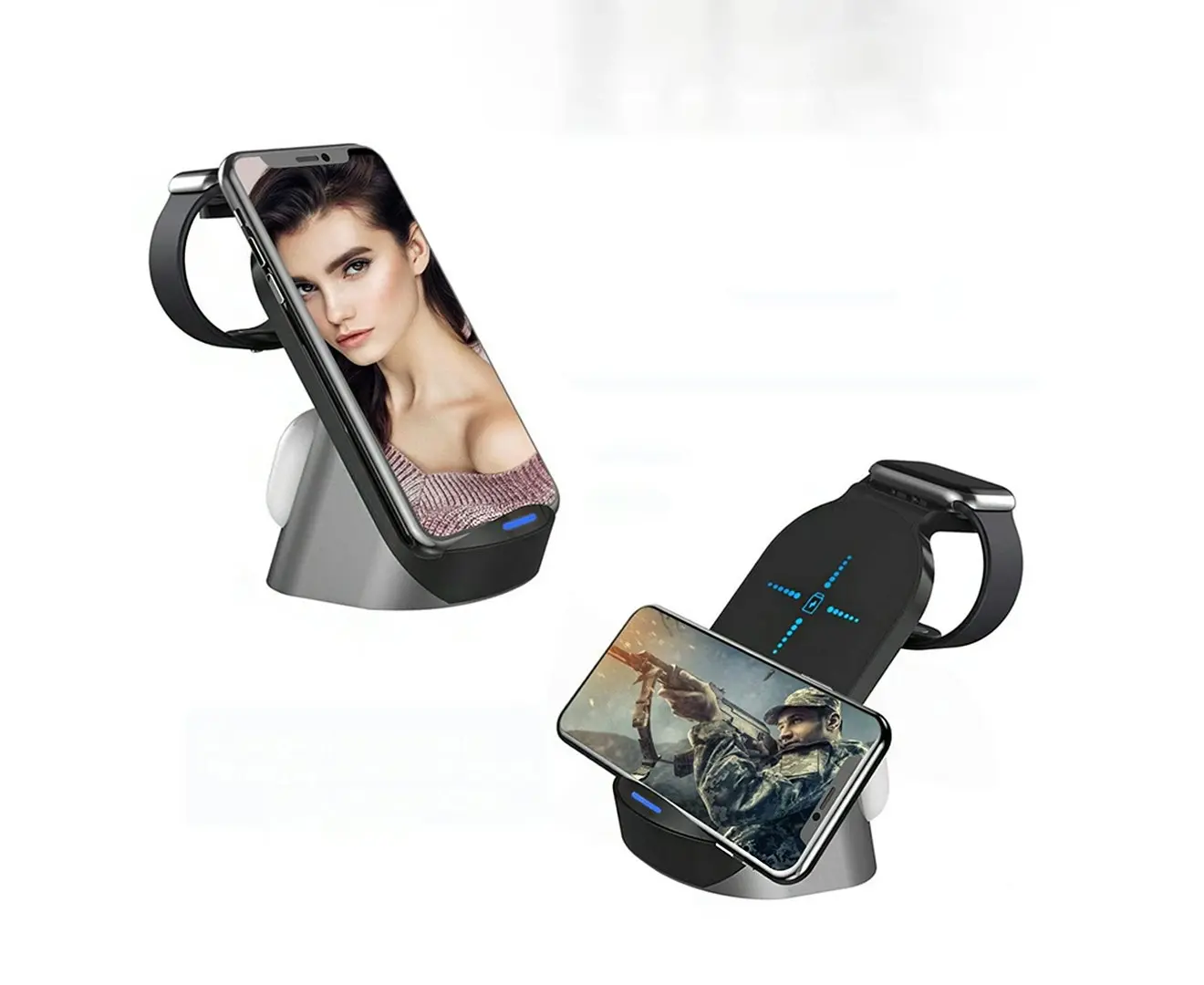 3 in 1 Wireless Charger Stand compatible with devices for iPhone&Samsung - Electronics
