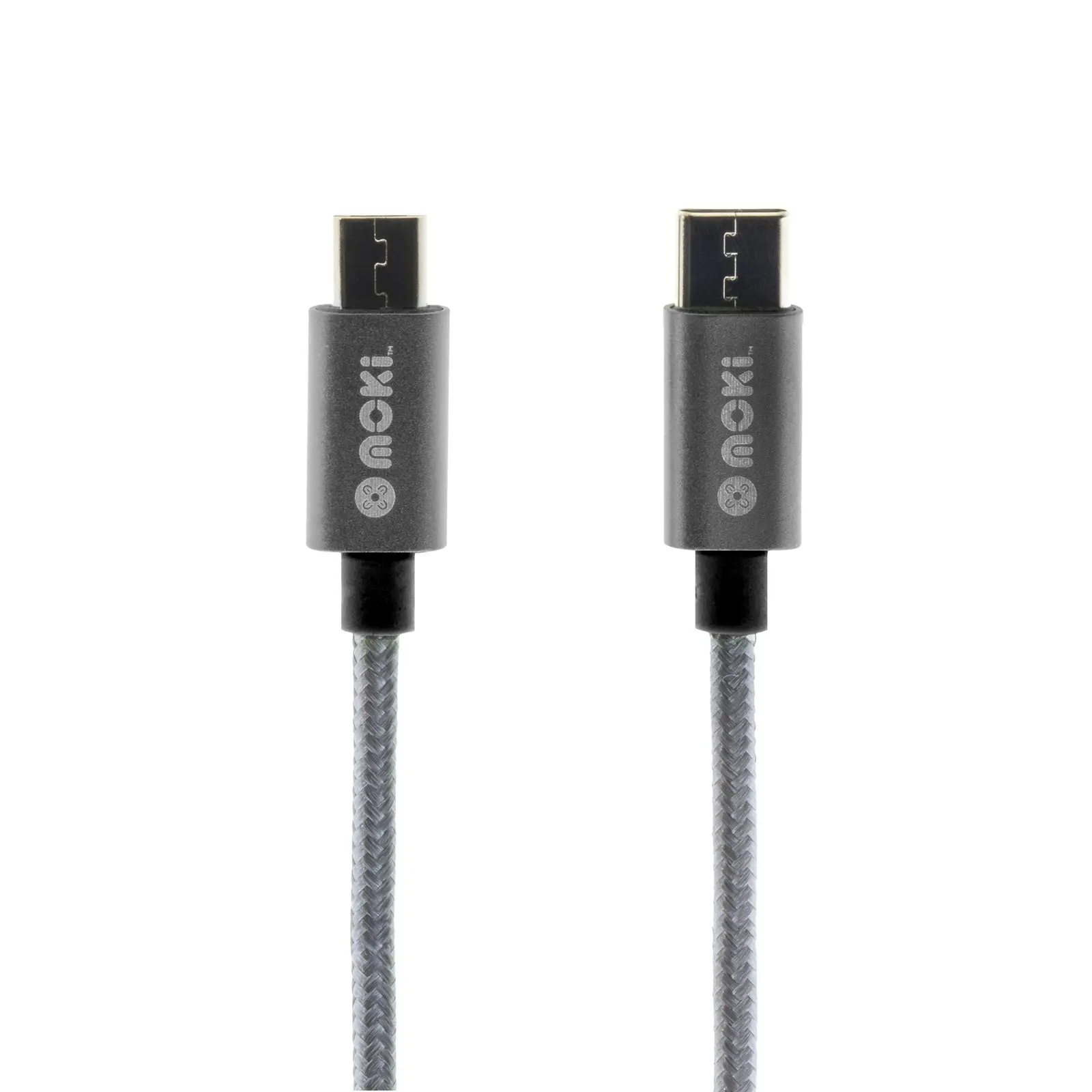 Moki 90cm Braided Type C/Micro USB Sync/Charge Cable for Phone/Adaptor Gun Metal - Electronics