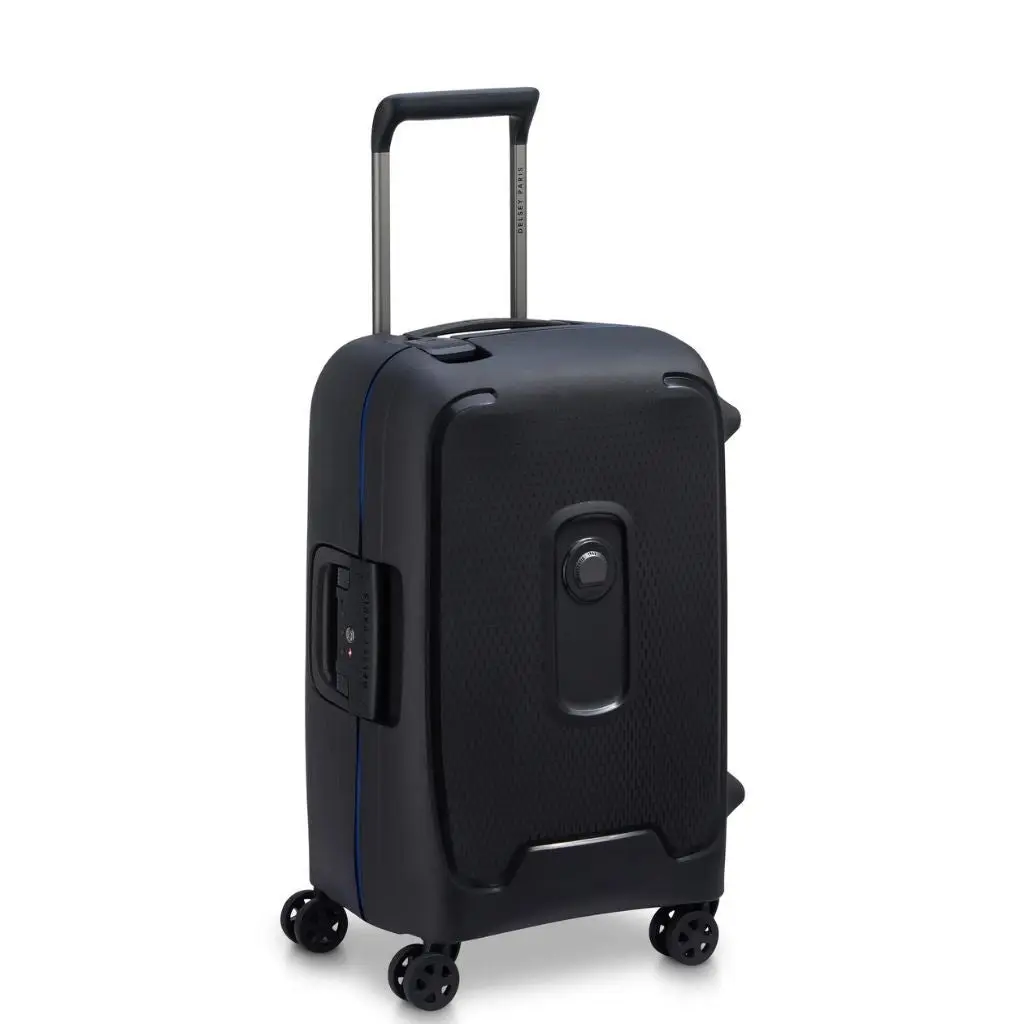 Delsey Moncey MR 55cm Carry On Hardsided Luggage Black - Fashion