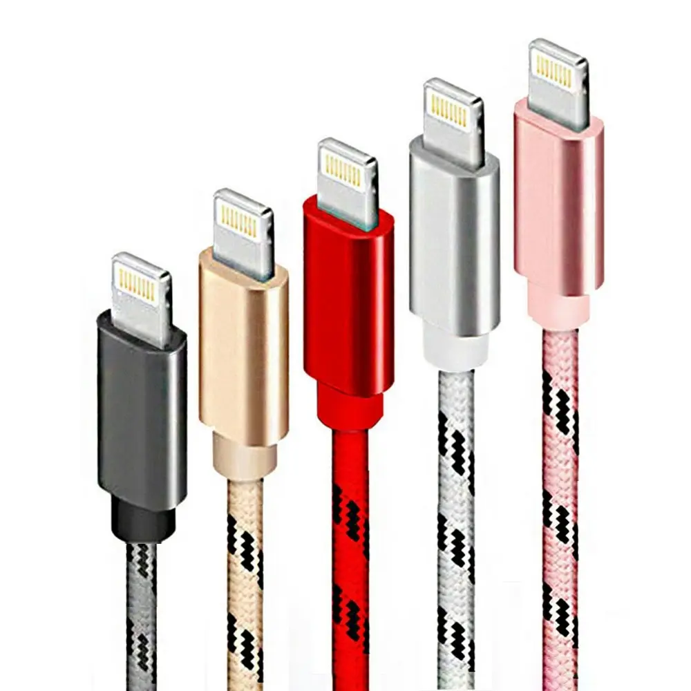 Five Pack of Braided Universal Cables for iPad or iPhone - Electronics