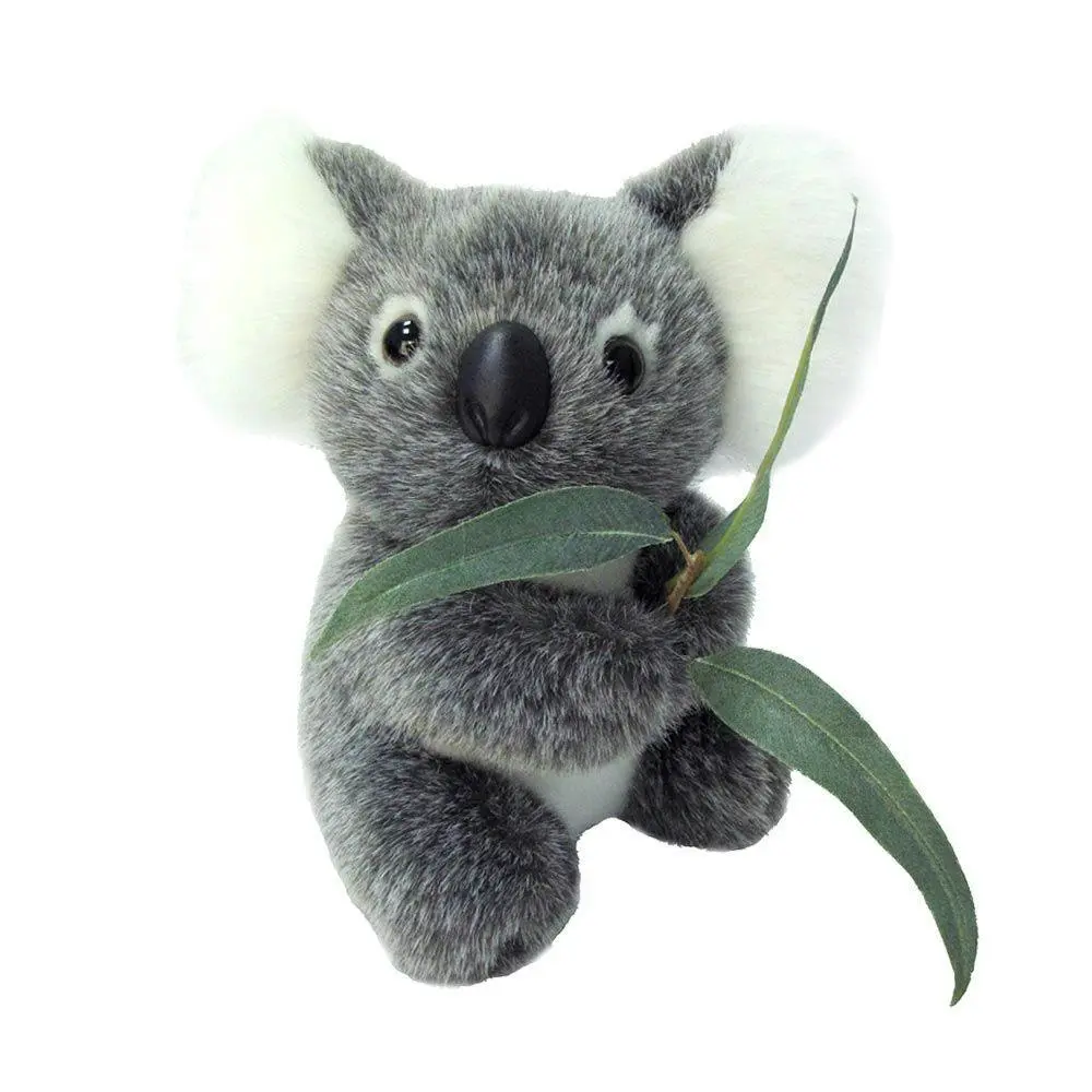 Korimco 17cm with Leaf Koala Kids Animal Soft Plush Stuffed Toy Grey 3y+ - Toys & Games