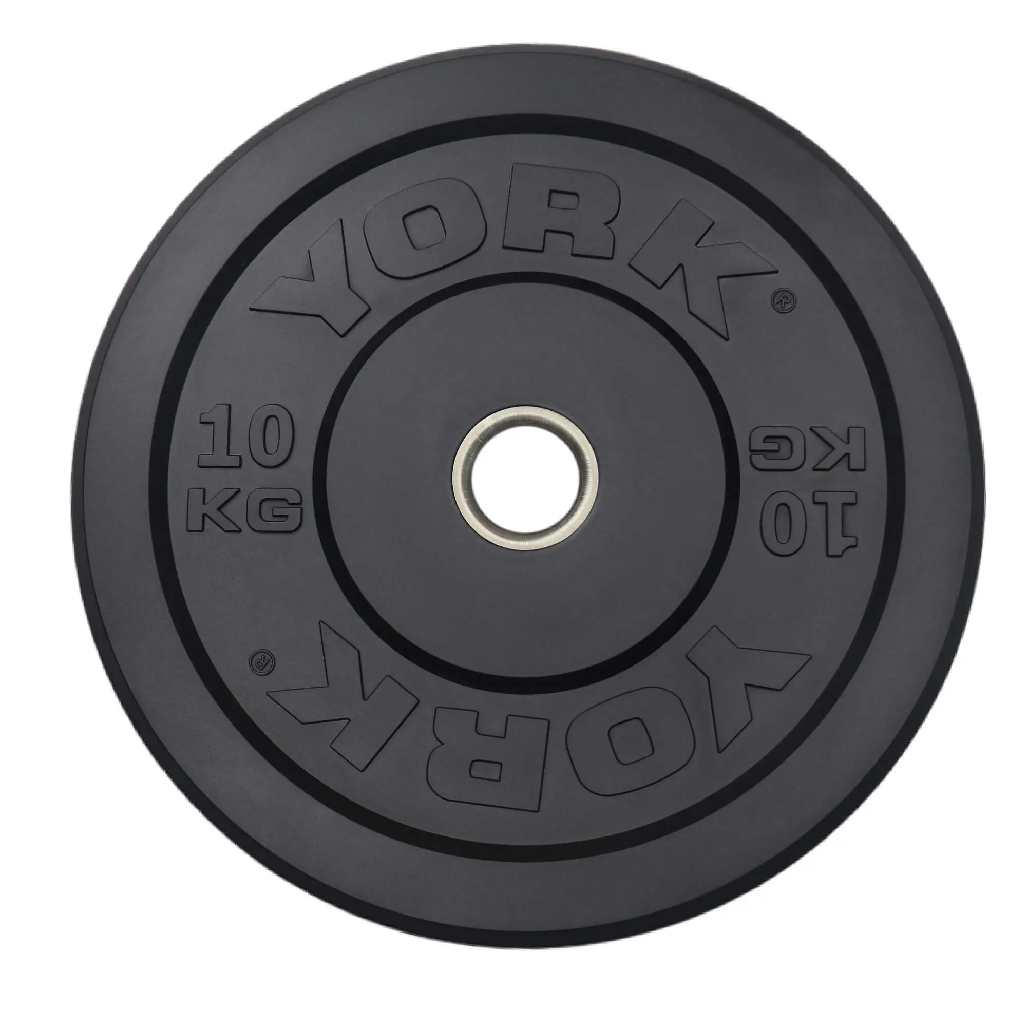 York Fitness 10KG Black Rubber Training Bumper Plate - Sports & Outdoor