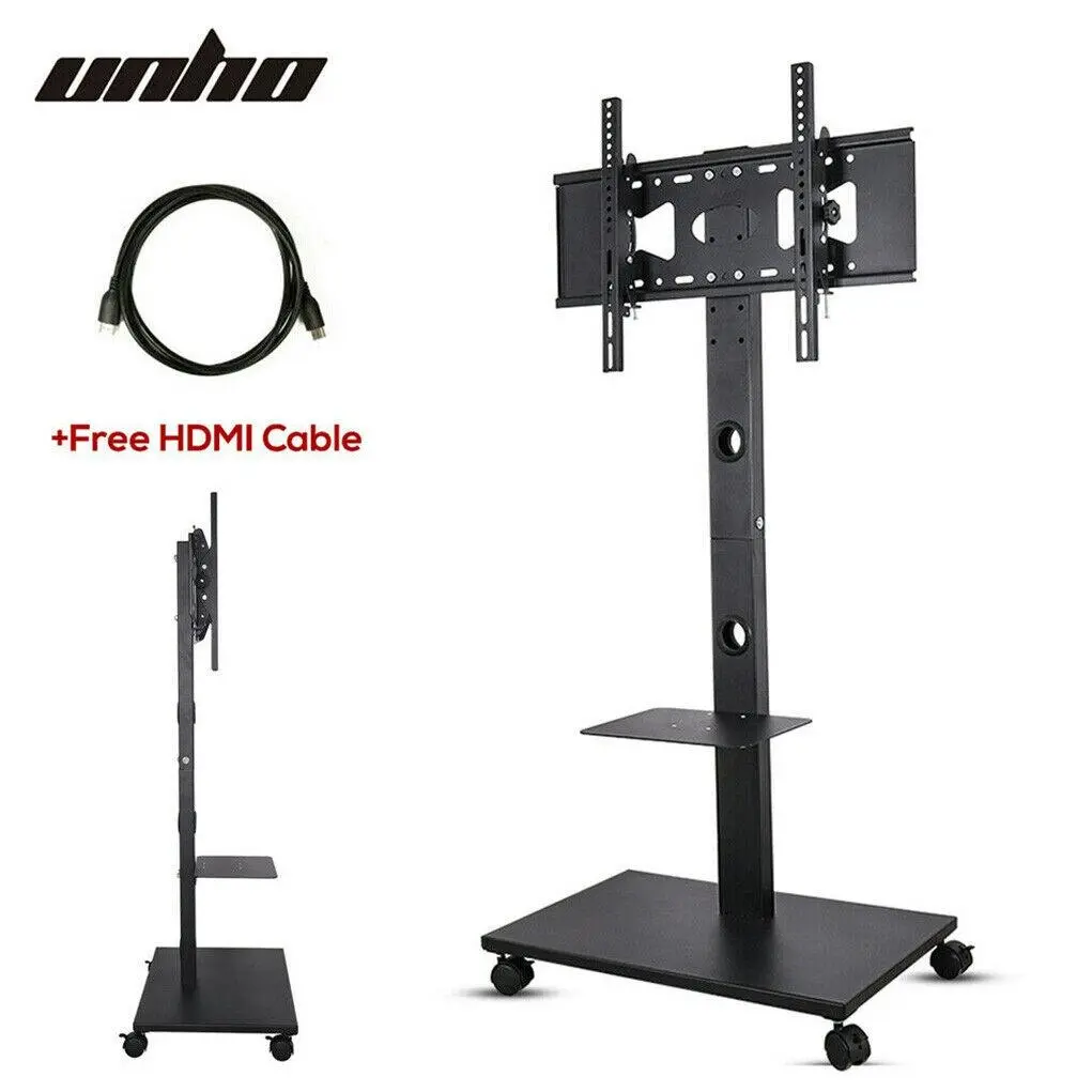 Mobile TV Stand with VESA Mount, Lockable Wheels - Electronics