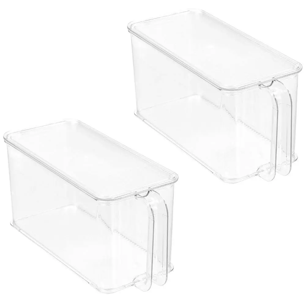 2x Boxsweden Crystal Easy Access Storer w/Lid 4.5L Stackable Storage Organiser - Home & Garden
