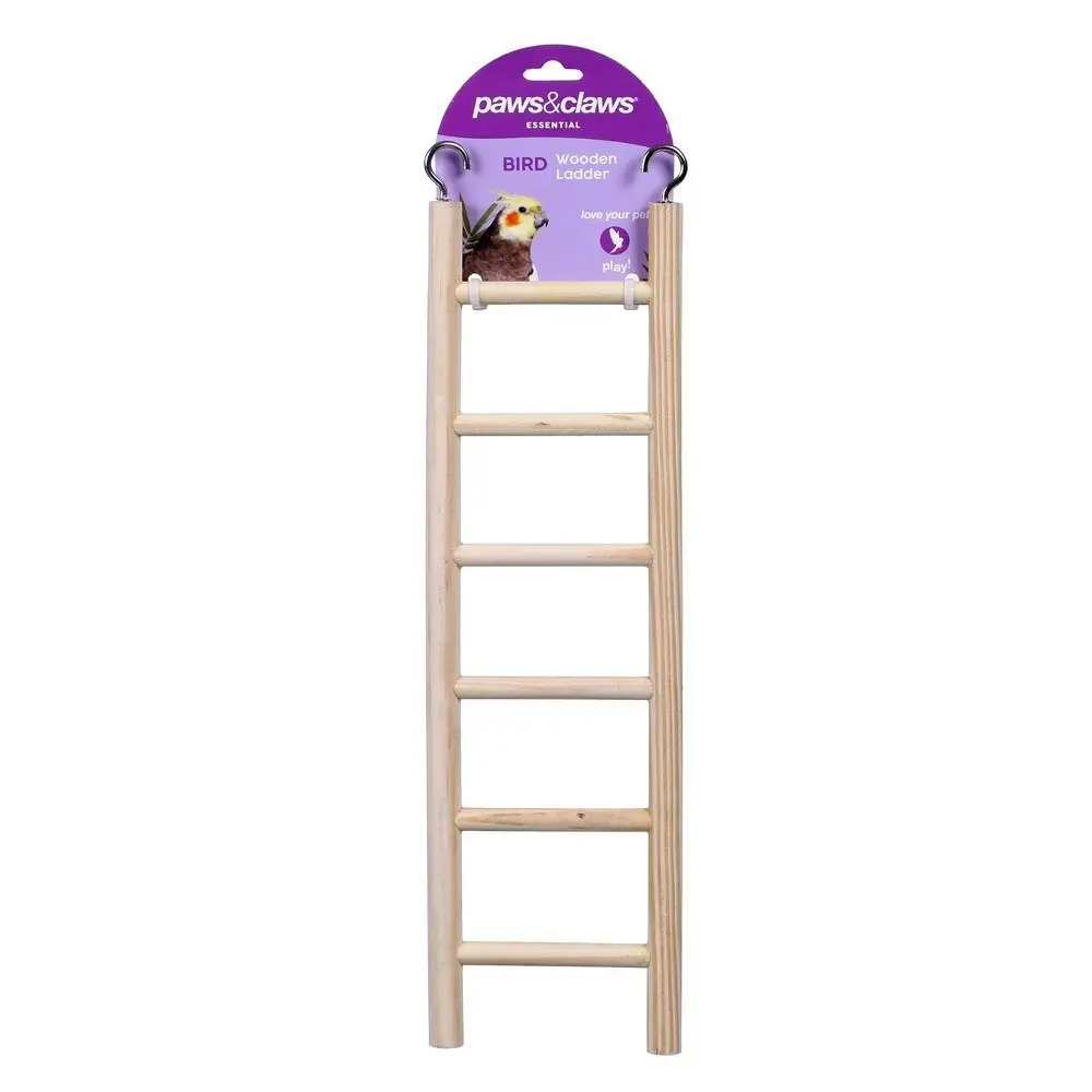 Paws & Claws 28cm Wooden Gym Bird Ladder Playground Exercise Climb Toy for Cage - Pets