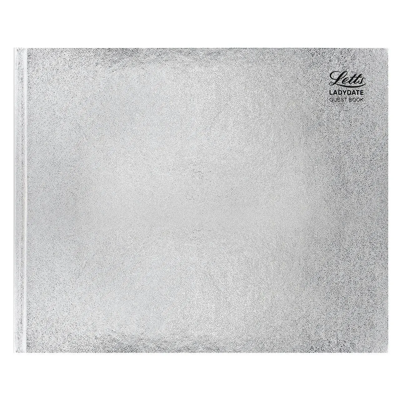 Letts Ladydate Quarto Guest Book Notebook Landscape Silver Home Stationery - Office