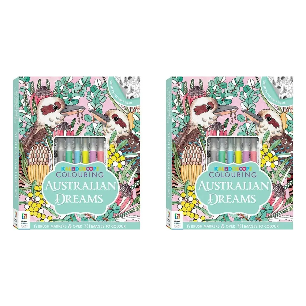 2x Kaleidoscope Colouring Kit: Australian Dreams Activity Kit Kids Art Book 6y+ - Hobbies