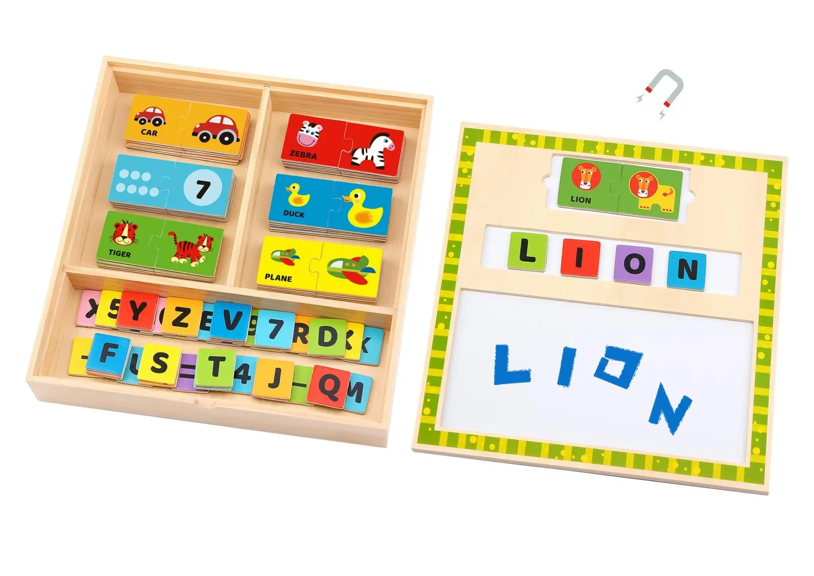 Tooky Toy Kids/Children Interactive Learn Magnetic Puzzle Wooden Activity Box 3+ - Toys & Games