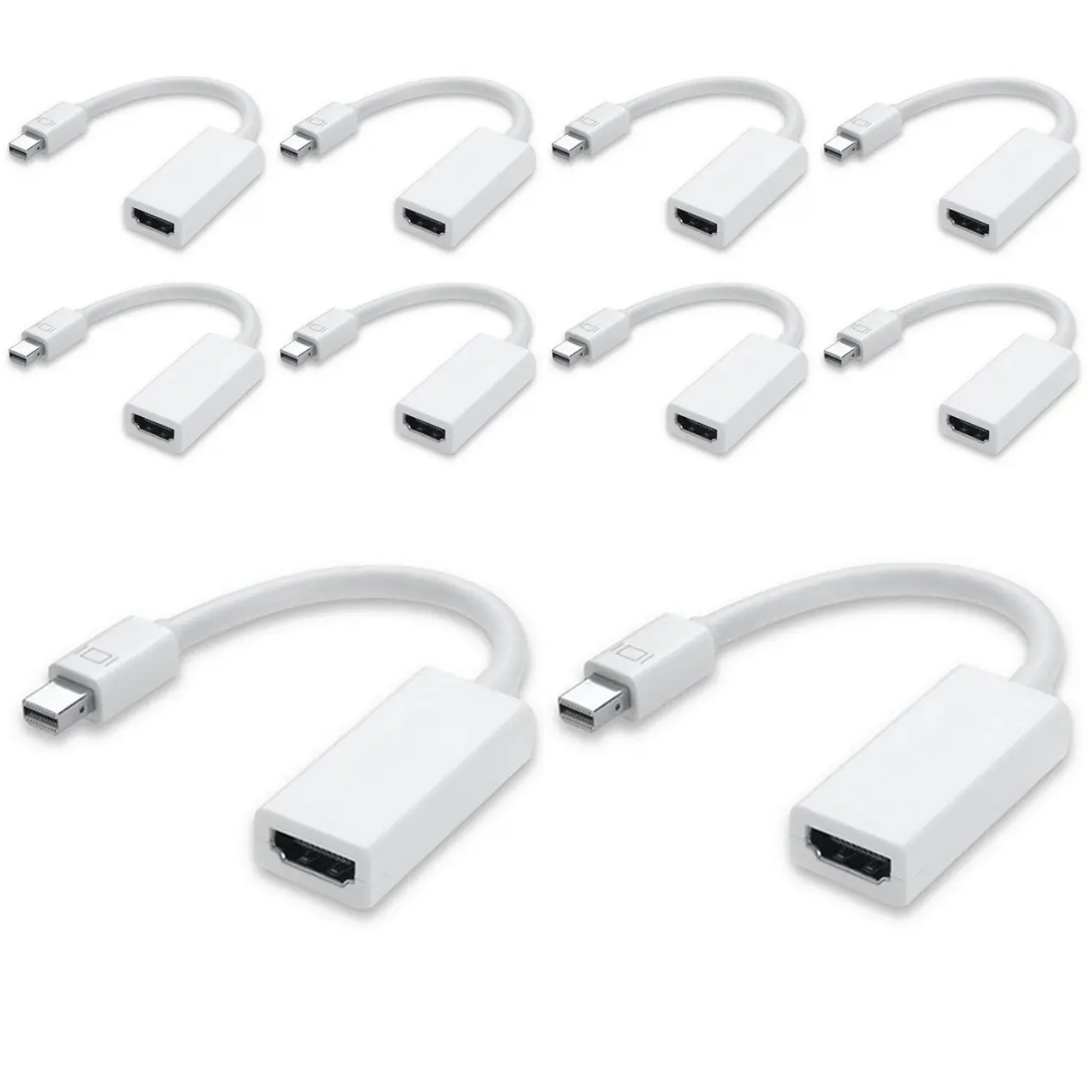 10Pcs 10X Mini Display Port To Hdmi Female Adaptor Dp Displayport Apple Mac Compatible - Electronics