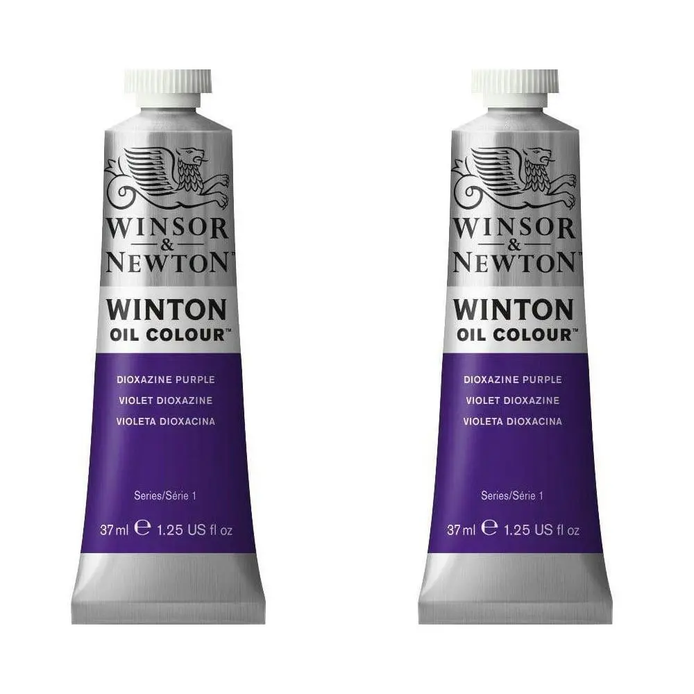 2x Winsor & Newton 200ml Winton Oil Colour Paint Artist/Craft Dioxazine Purple - Hobbies