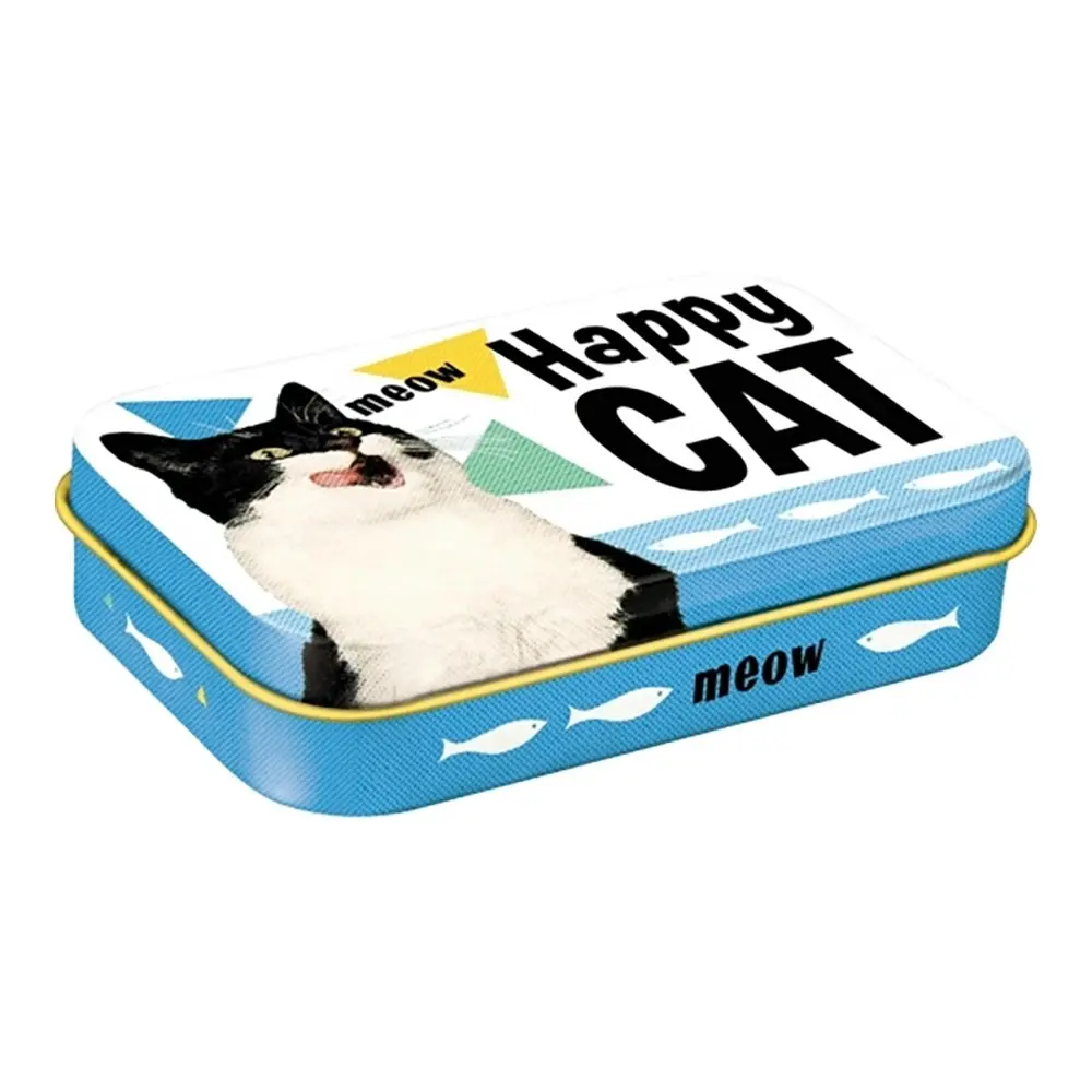 Nostalgic Art Pet/Dog/Cat Treats Storage Metal Tin Box Happy Cat 9.5x6x2cm - Home & Garden