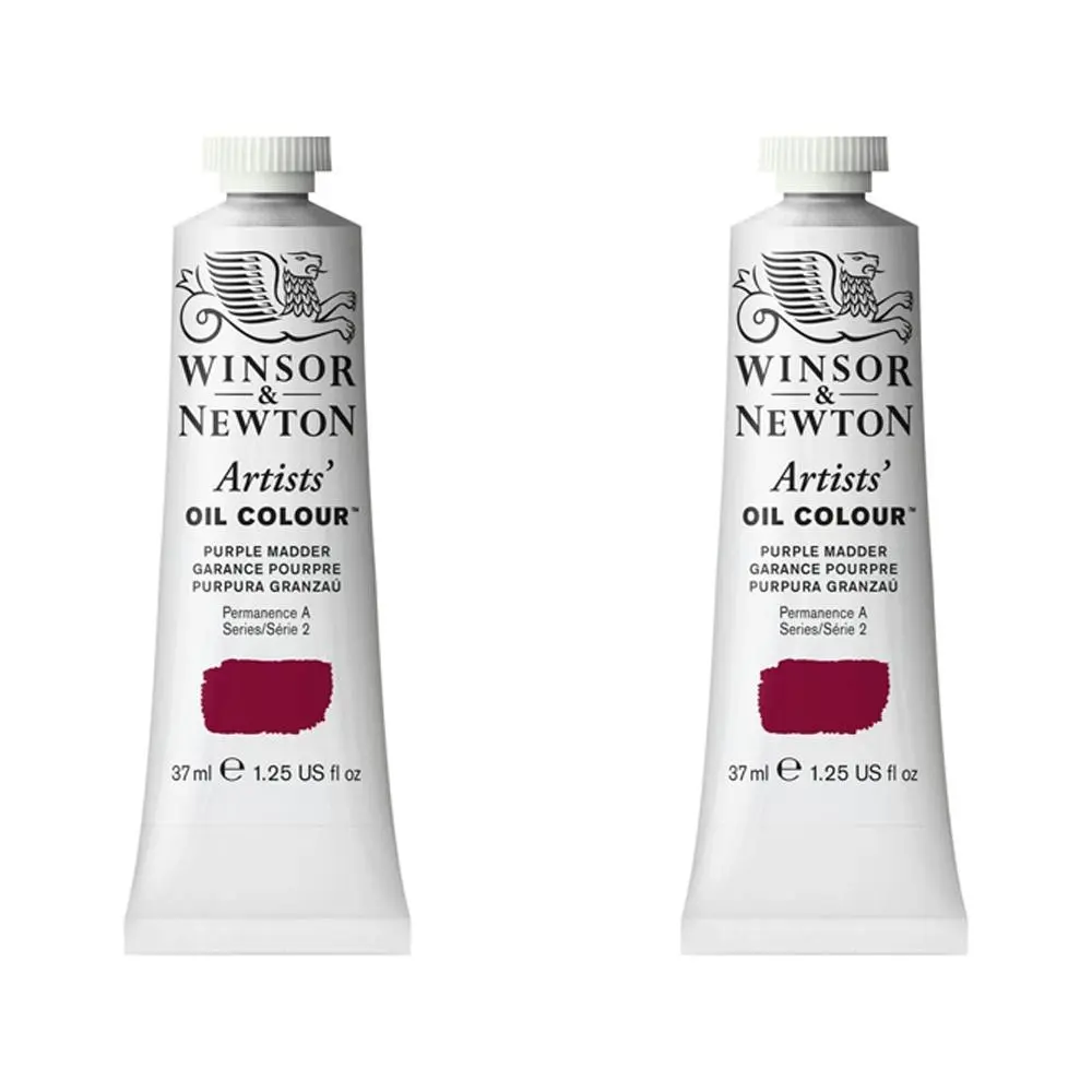 2x Winsor & Newton Artists Oil Colour 37ml Art Paint Tube Purple Madder Series 2 - Hobbies