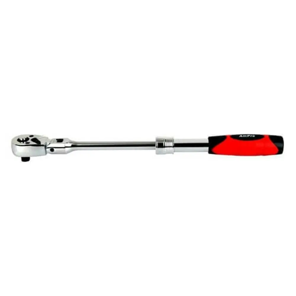 Ampro 1/2" Drive Chrome Extendable Flex Head Ratchet Socket Spanner T29932 - Hardware