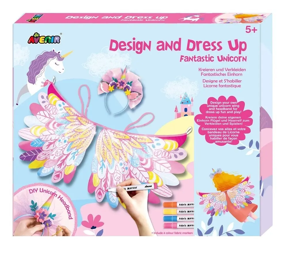 Avenir Design & Dress Up Fantastic Unicorn Kids Activity Pretend Play Toy 5y+ - Hobbies