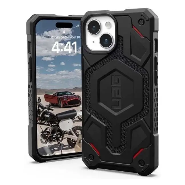 UAG Monarch Pro MagSafe Case (Suits iPhone 15) - Kevlar Black