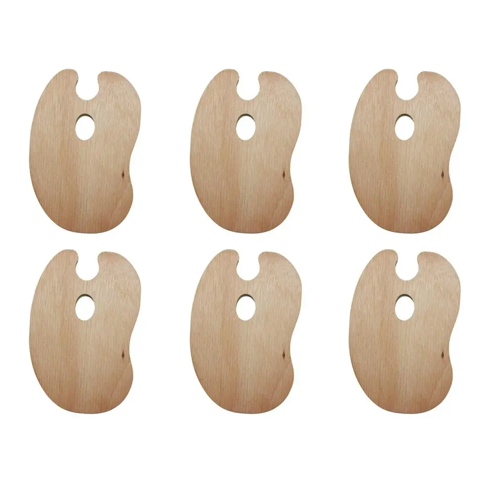 6x Jasart Kidney Professional Painting Wooden Palette Art/Craft 30cm Small NTRL - Hobbies