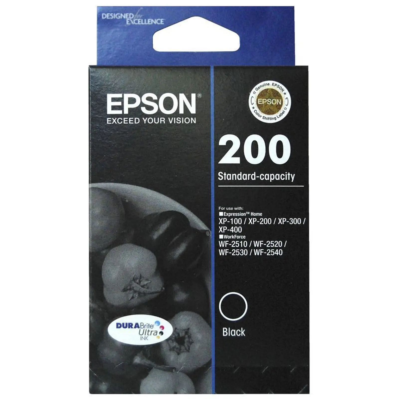 Original Epson 200 Black ink T200192 XP-100 XP-200 XP-300 XP-310 XP-400 XP-410 WF-2510 WF-2520 WF-2530 WF-2540