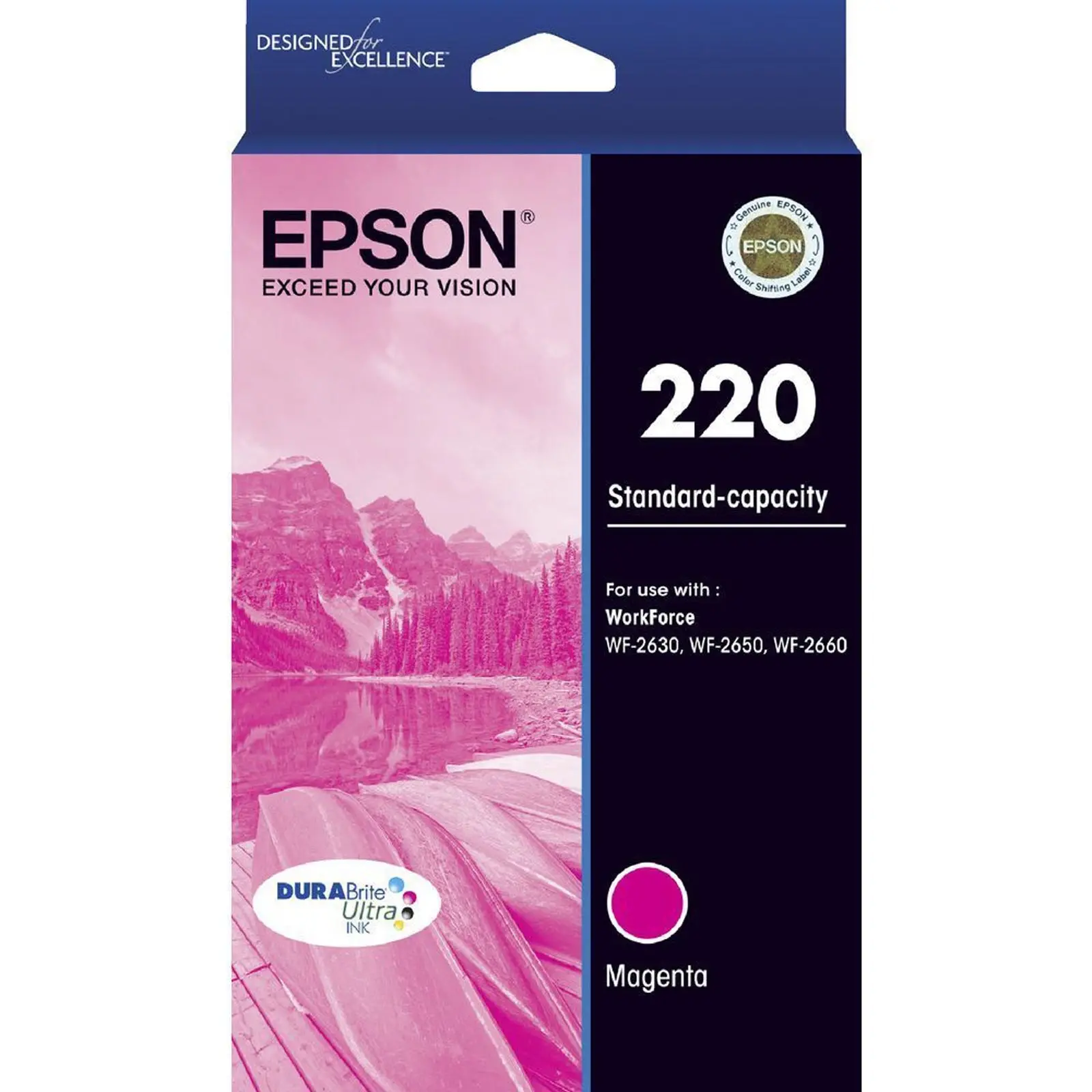 Original Epson 220 Magenta Ink Cartridge WF-2630 WF-2650 WF-2660 T293392