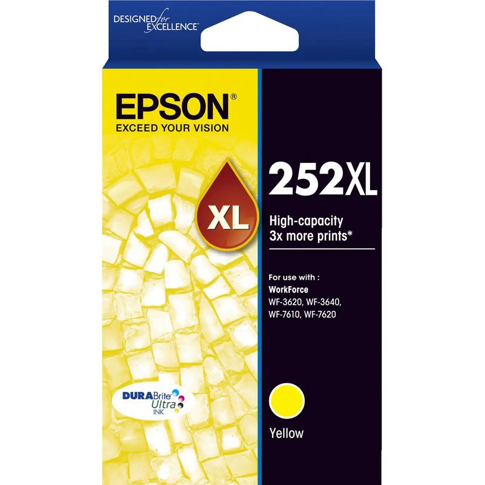 Original Epson 252XL Yellow High Capacity Ink Cartridge Toner T253492 - Electronics