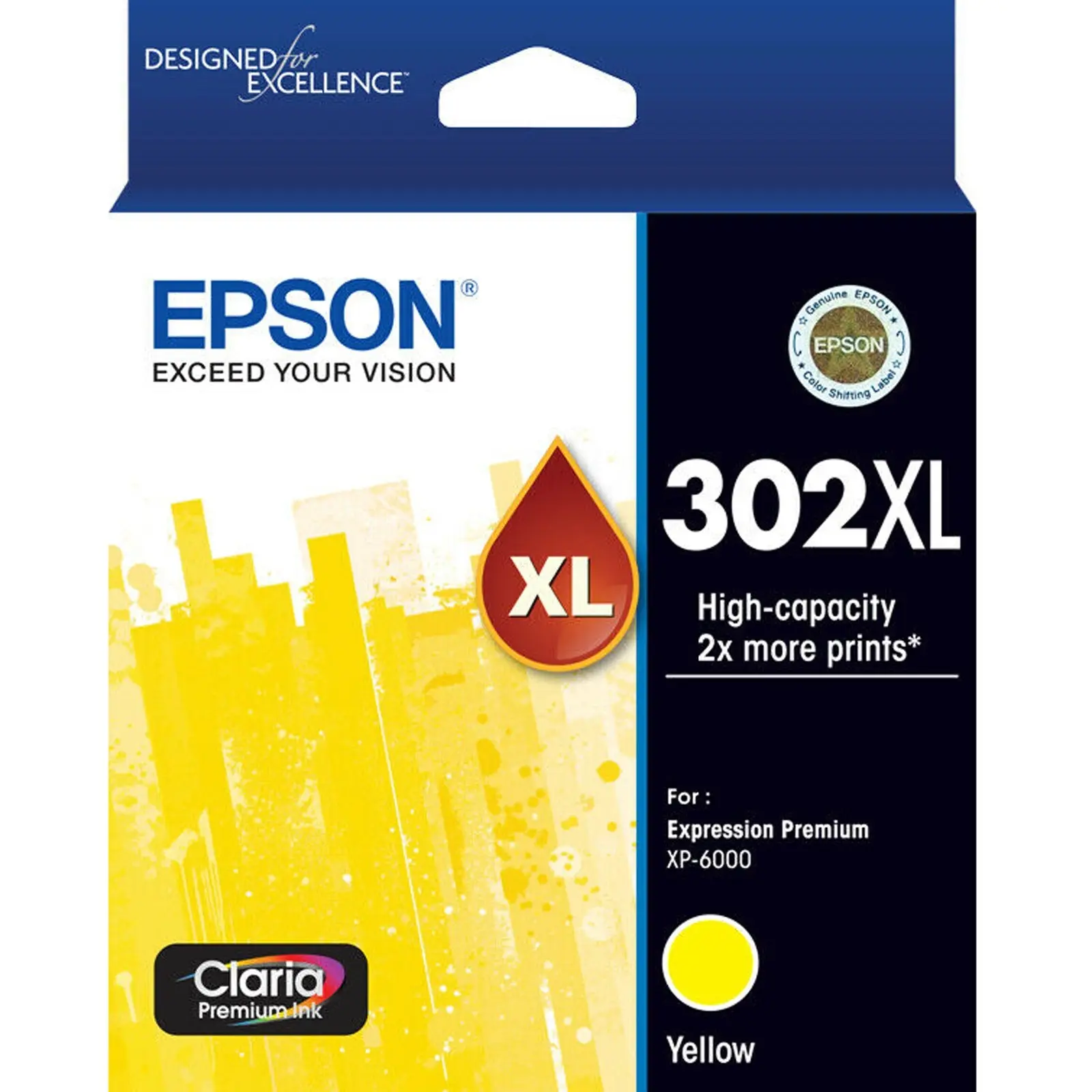 Original Epson 302XL Yellow Ink Cartridge Toner Claria Premium T01Y492 - Electronics