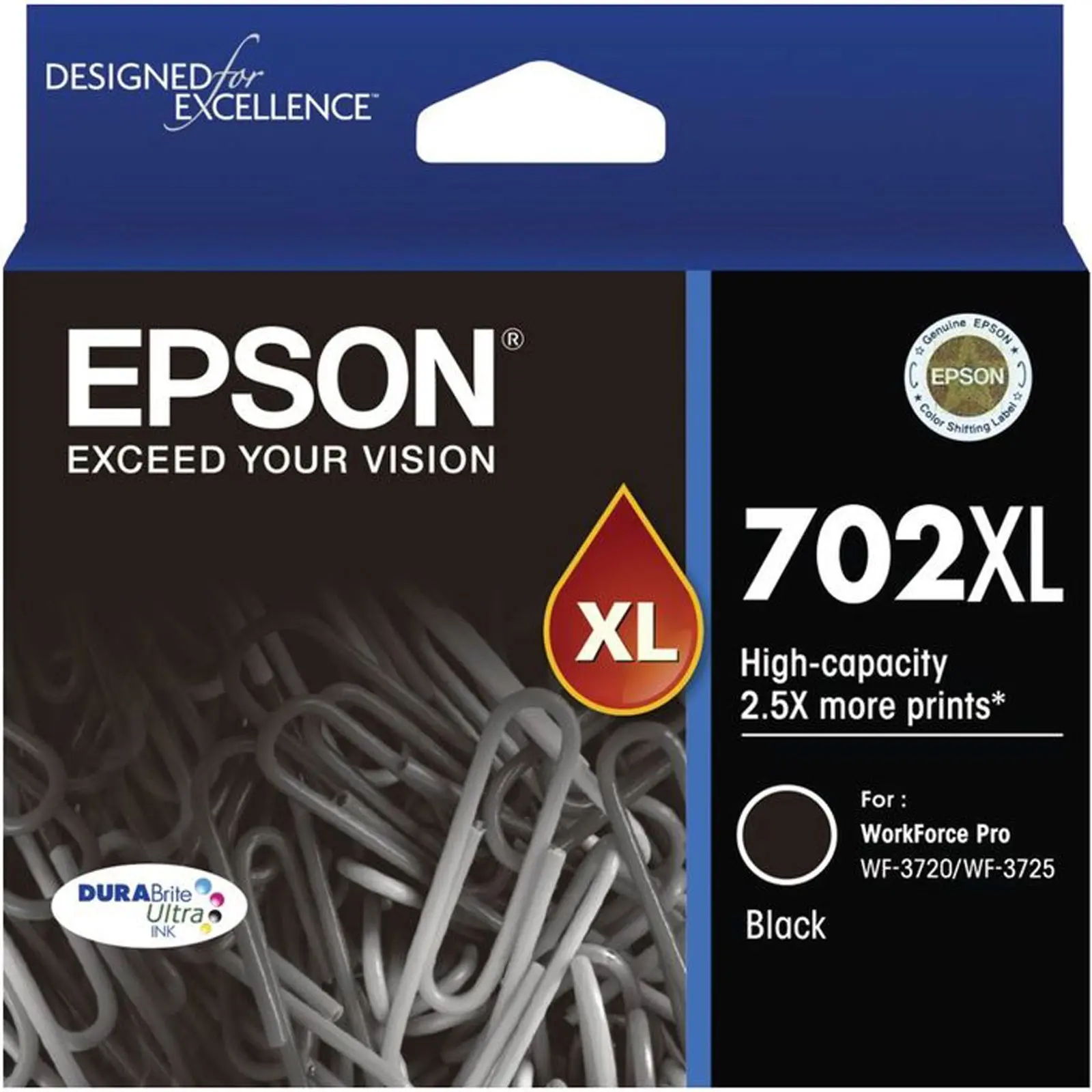 Original Epson 702XL Black Ink Cartridge WF-3720 WF-3725 T345192
