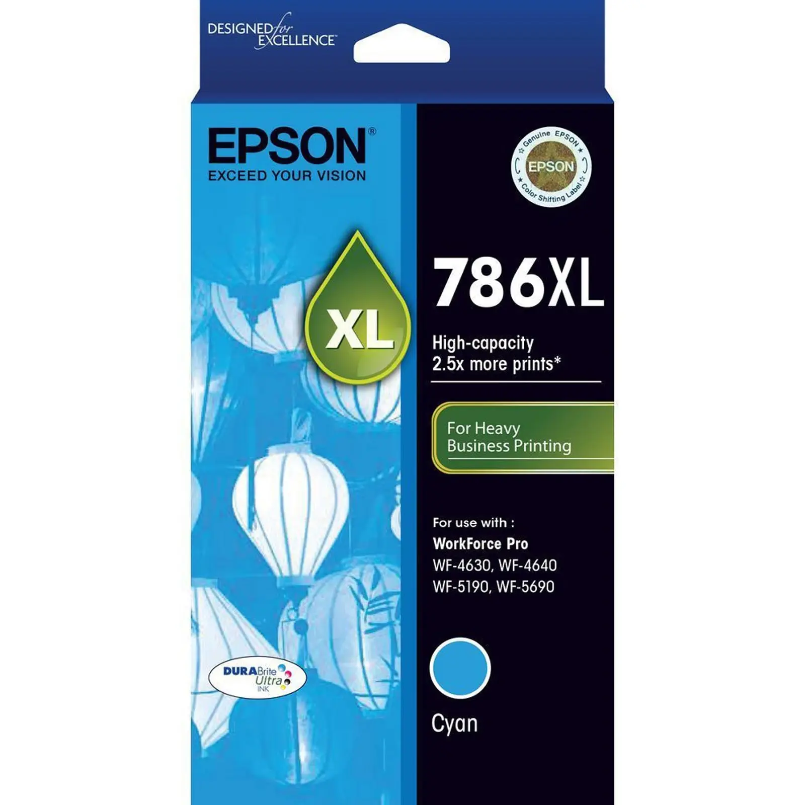 Genuine Original Epson 786XL Cyan Ink Cartridge Toner High Capacity T787292 - Electronics