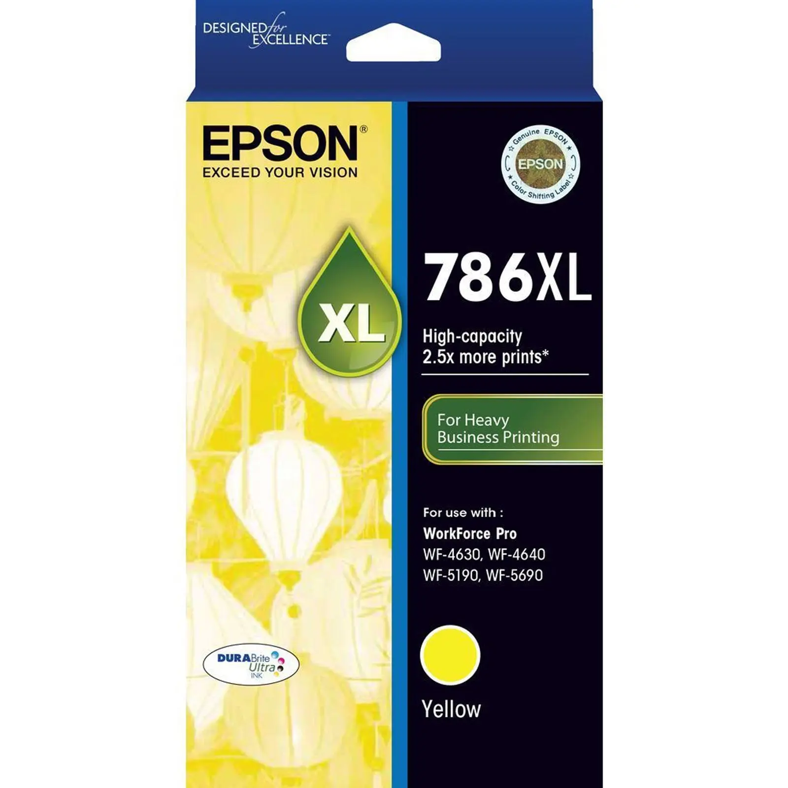 Genuine Original Epson 786XL Yellow Ink Cartridge Toner High Capacity T787492 - Electronics