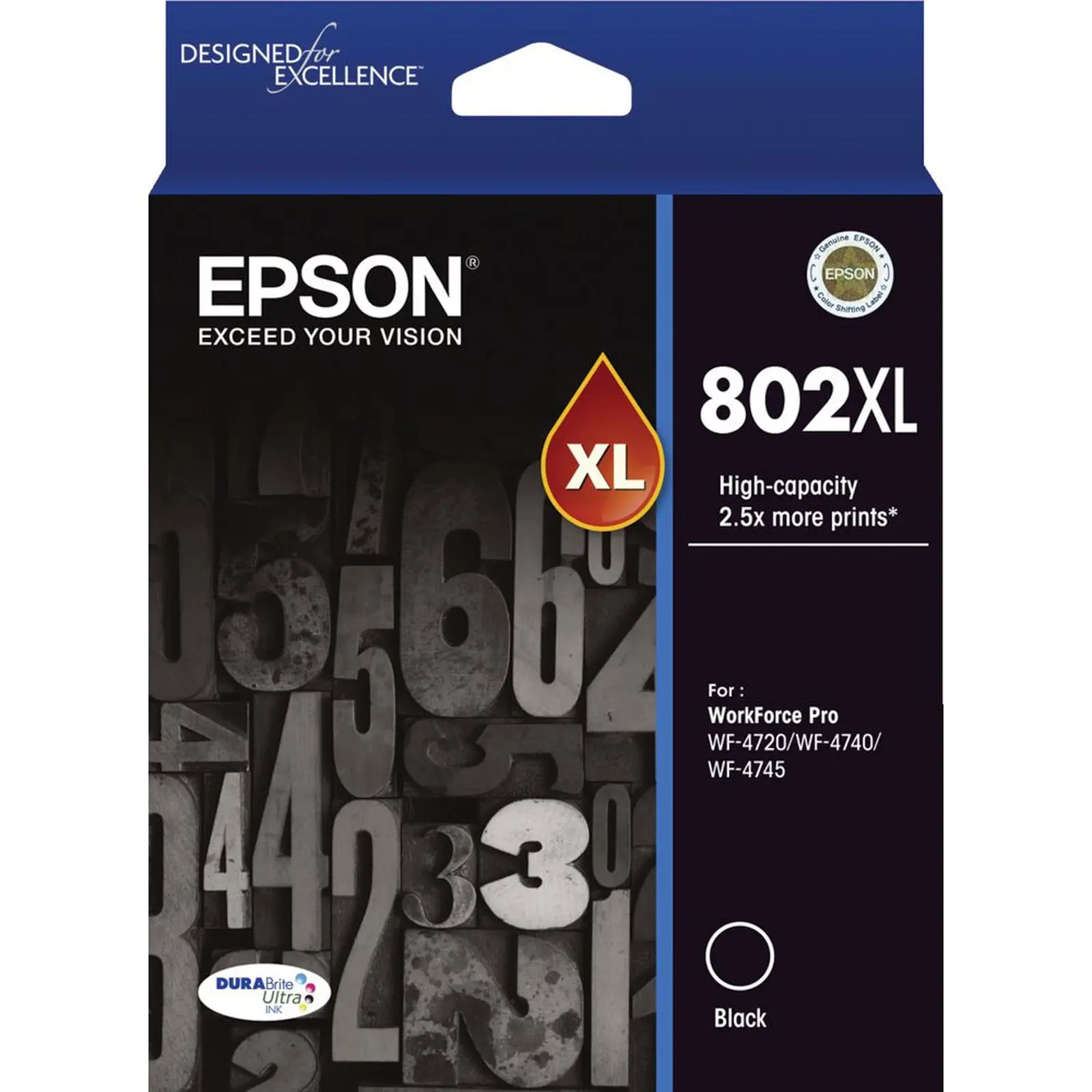 Original Epson 802XL Black High Capacity Ink Cartridge Toner T356192 - Electronics