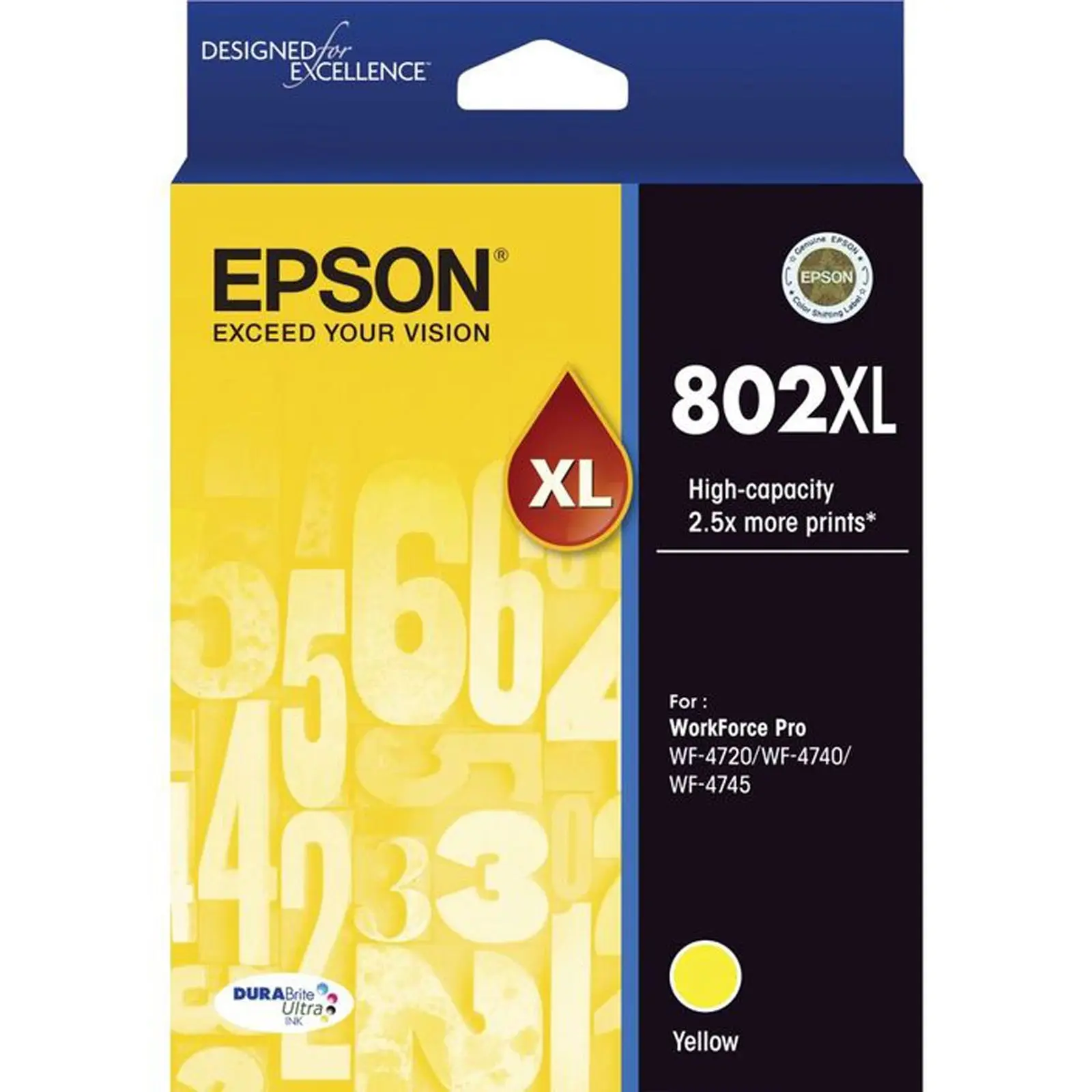 Original Epson 802XL Yellow High Capacity Ink Cartridge Toner T356492 - Electronics