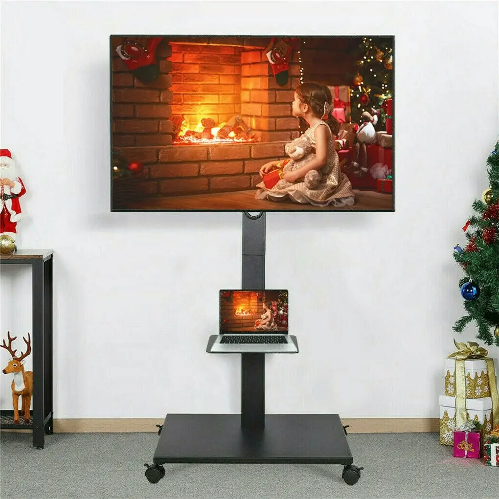 Fin Home Theatre/ School Display Stand Mobile Tv Trolley Floor Stand Bracket 32-70"