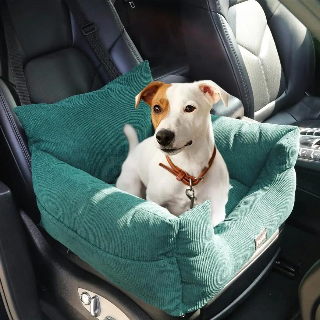 Pawz Pet Car Booster Seat Dog Protector Portable Travel Bed Removable Green M - Pets