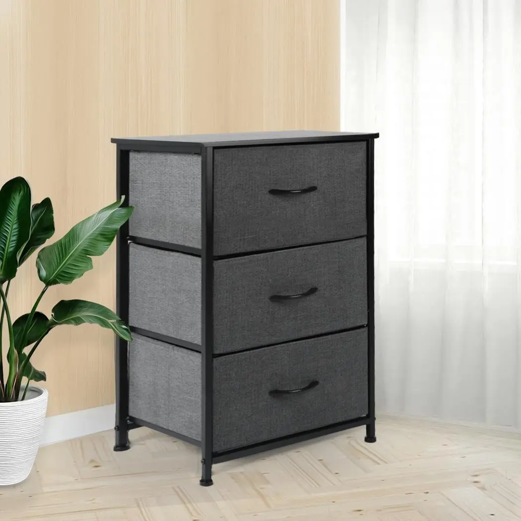 Levede Storage Cabinet Tower Chest of Drawers Dresser Tallboy 3 Drawer Bedside - Furniture