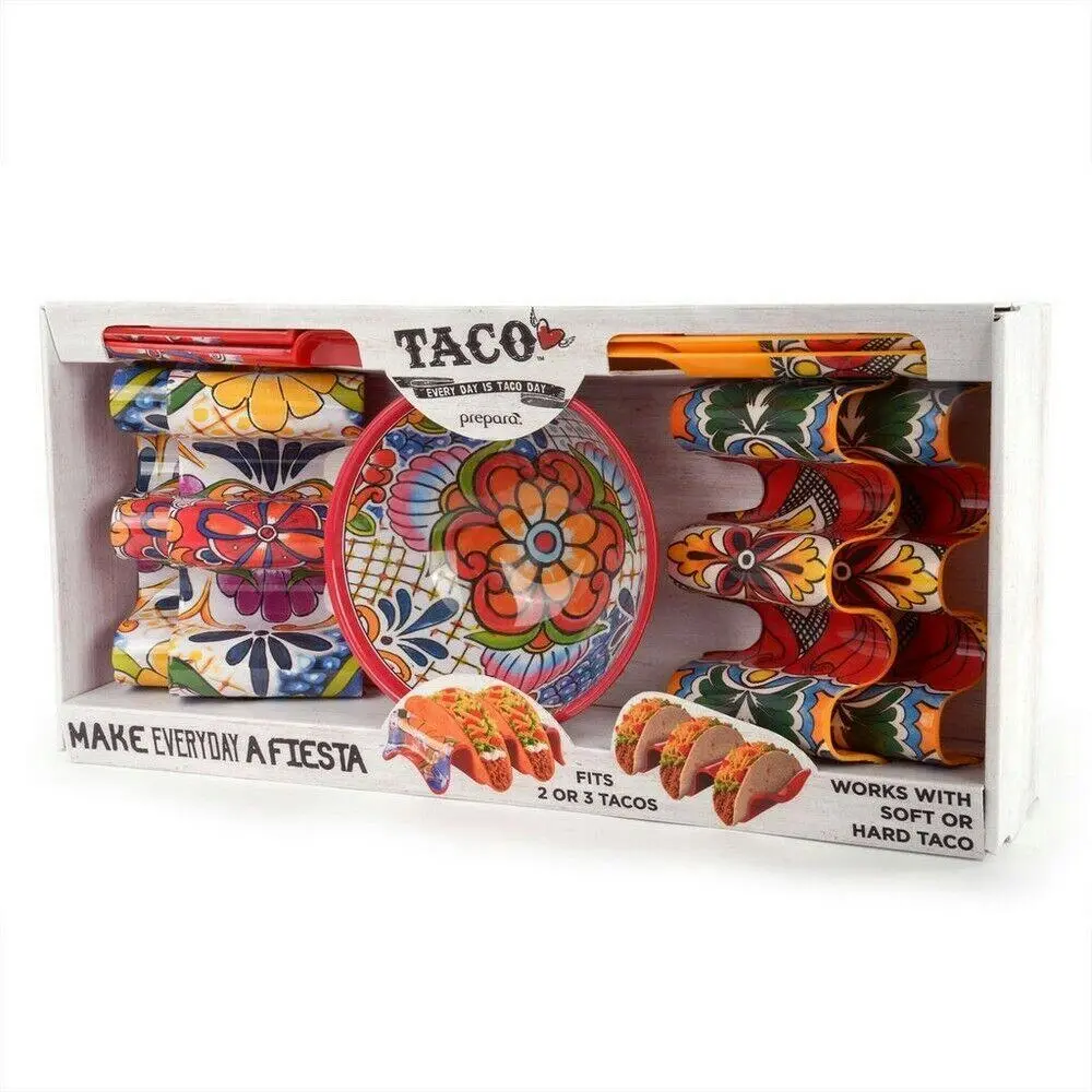 Prepara 9pc Melamine Taco Gift Box | Bowl Holder Spoon - Home & Garden