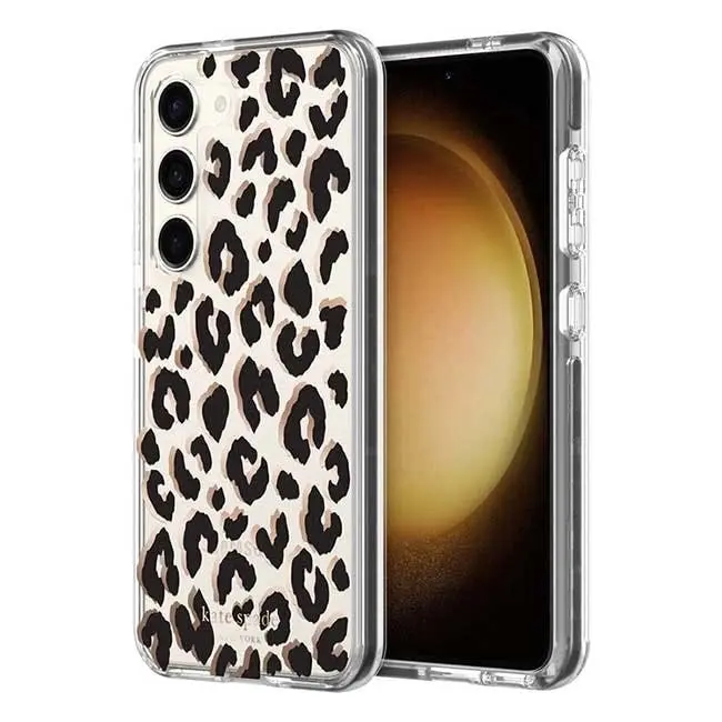 Kate Spade New York Defensive Hardshell Case (Suits Galaxy S23) - City Leopard Black