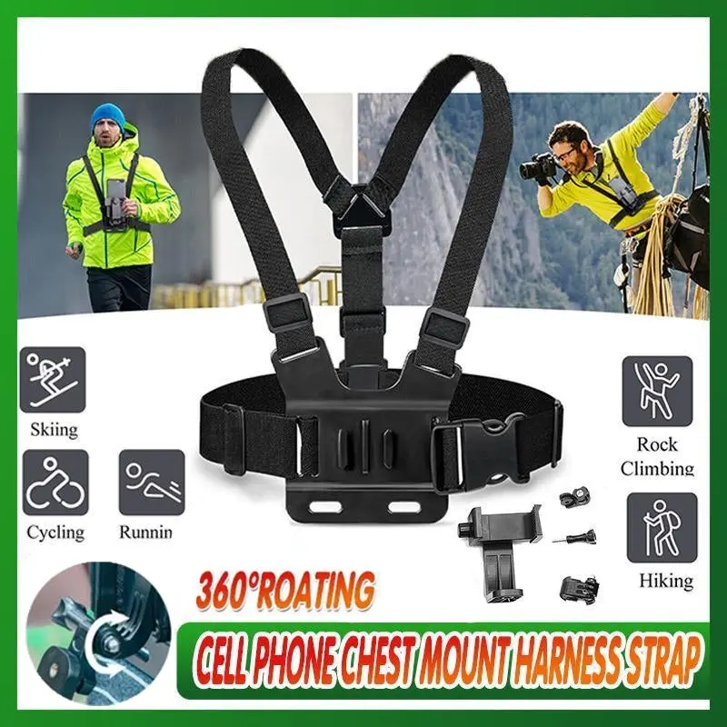 Cell Phone Chest Mount Harness Strap Holder Clip For Iphone Samsung Gopro - Electronics