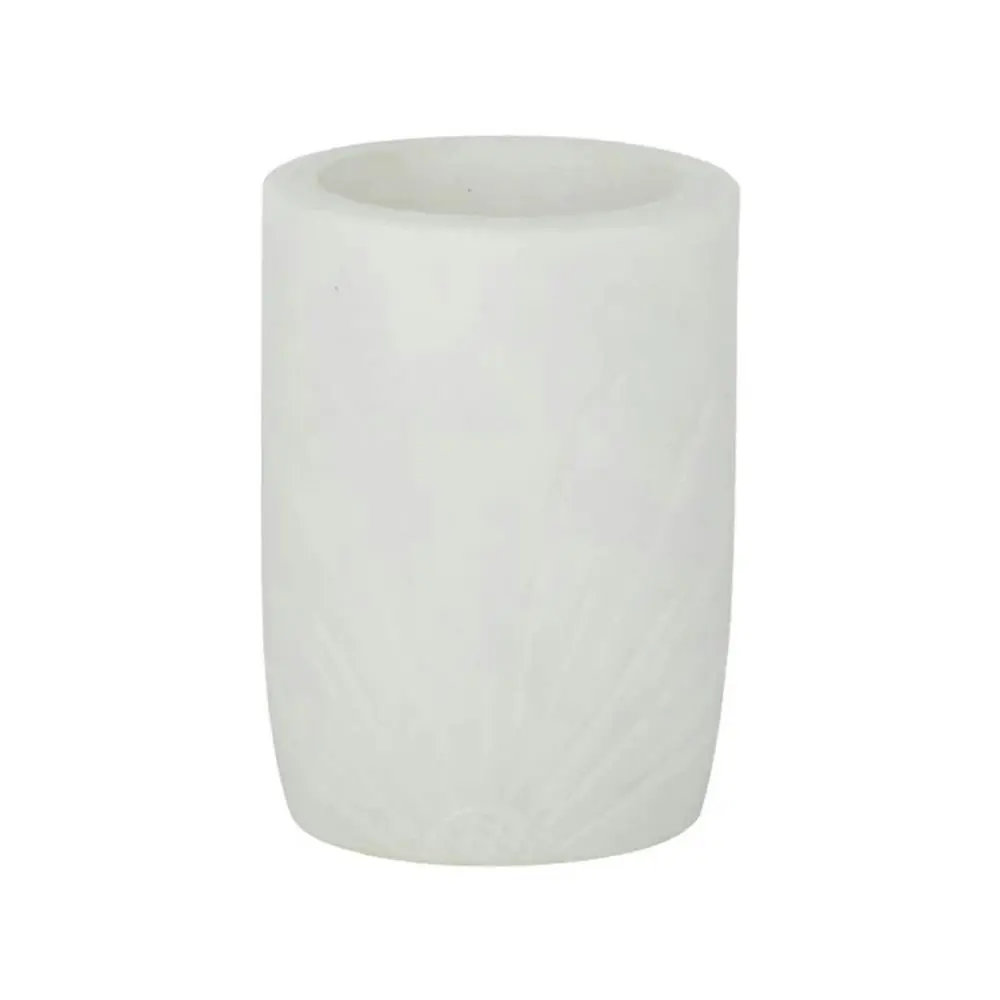 Casa Regalo Sadie Marble Decorative Cup Home Bathroom Storage Decor White - Home & Garden